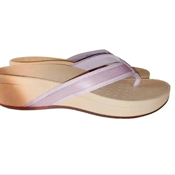 Vionic Women's 380 High Tide sz 9 Purple  Beige Flip Flop Sandals - Picture 11 of 15